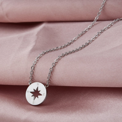 Compass Charm Elegant Round Necklace