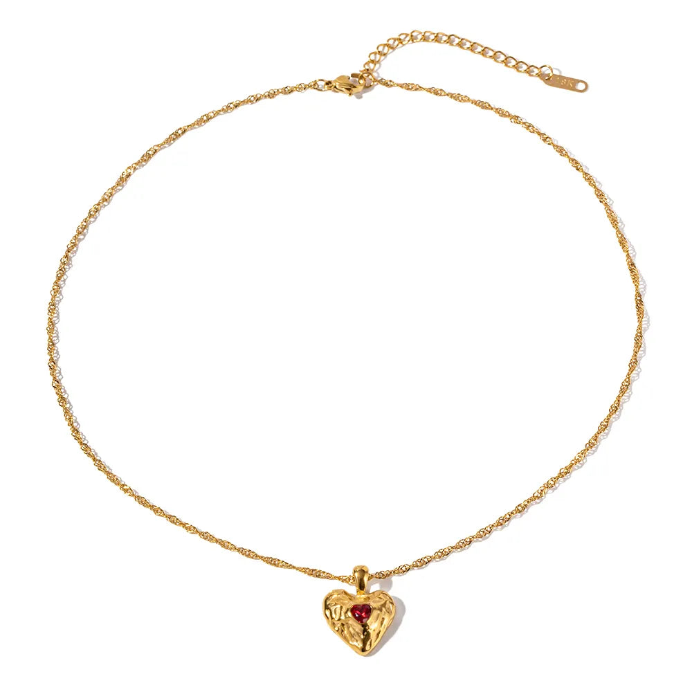 Vesper Elegant Gold Heart Necklace