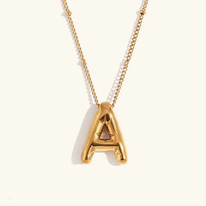 Personalized Gold Ball d'Or Initial Necklace