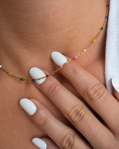 Alba Elegant Rainbow & Gold Necklace