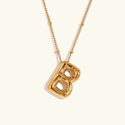 Personalized Gold Ball d'Or Initial Necklace