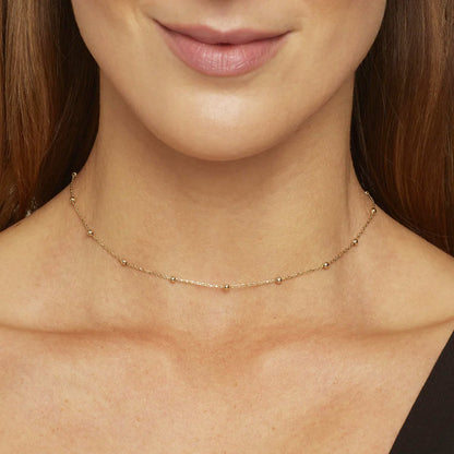 Elegant Sphere Inlays & Pearls Necklace