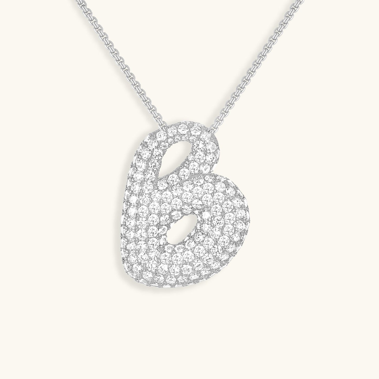 Elegant Bubble Initial Diamond Look Necklace