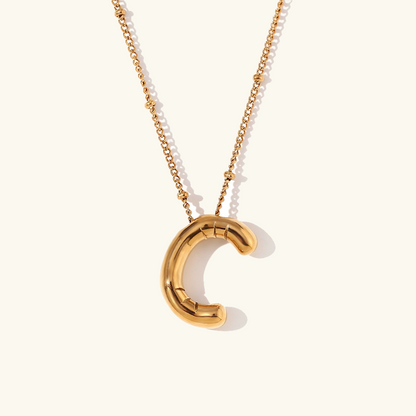 Personalized Gold Ball d'Or Initial Necklace