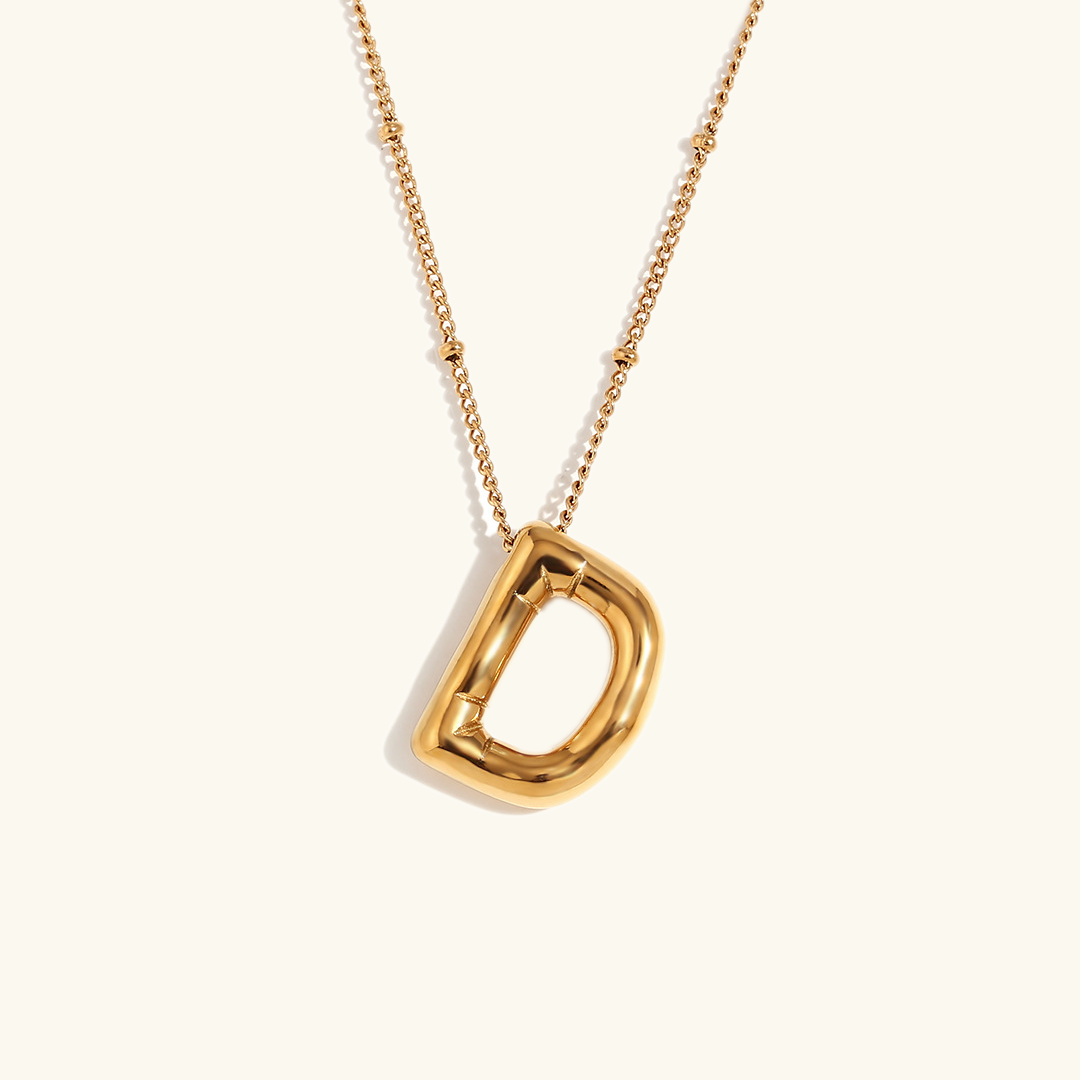 Personalized Gold Ball d'Or Initial Necklace