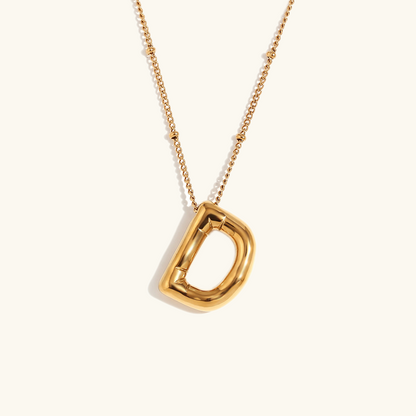 Personalized Gold Ball d'Or Initial Necklace