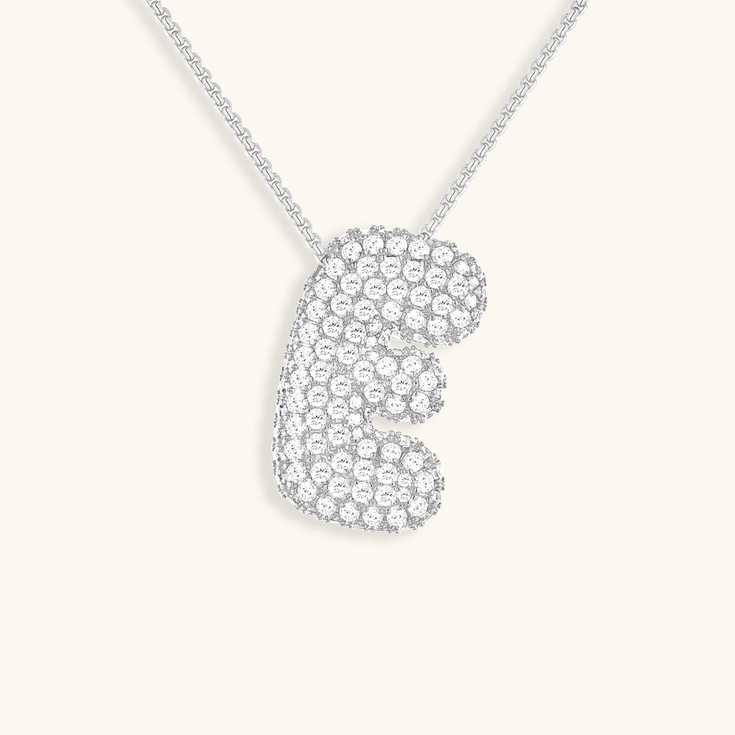 Elegant Bubble Initial Diamond Look Necklace
