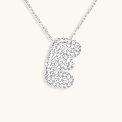 Elegant Bubble Initial Diamond Look Necklace