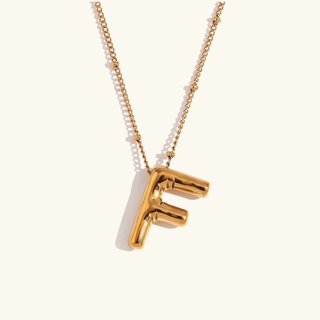 Personalized Gold Ball d'Or Initial Necklace