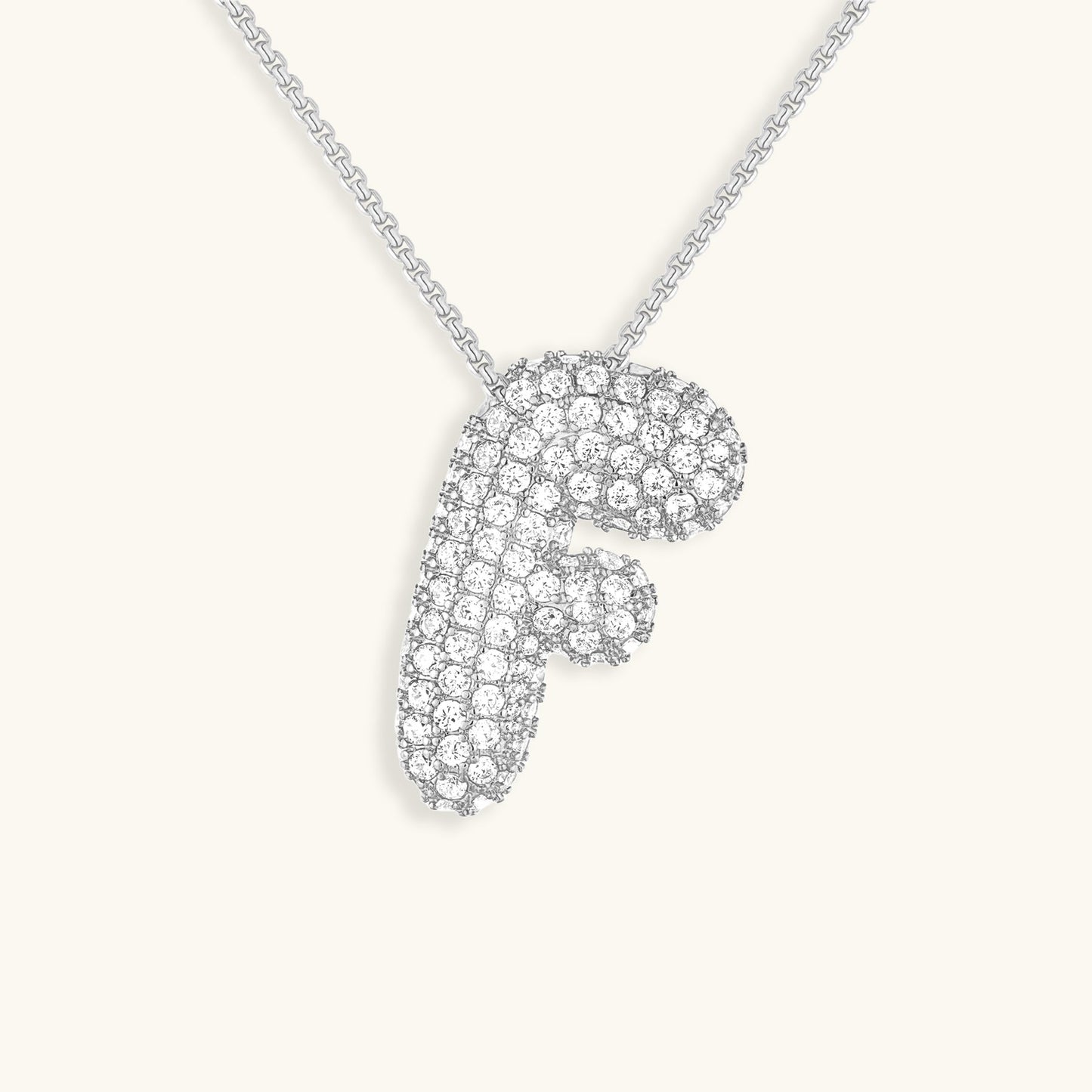 Elegant Bubble Initial Diamond Look Necklace