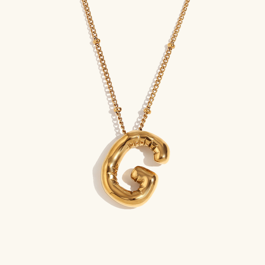 Personalized Gold Ball d'Or Initial Necklace
