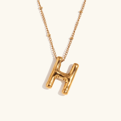 Personalized Gold Ball d'Or Initial Necklace