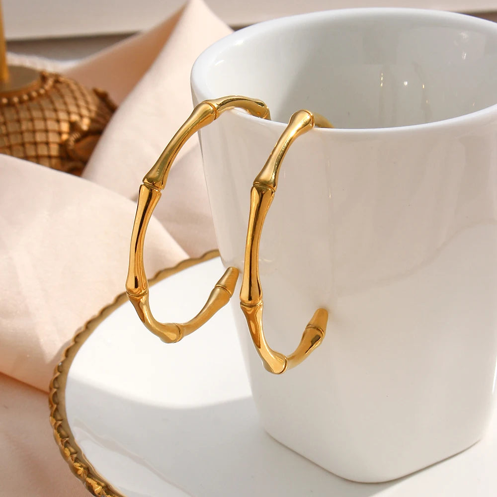 Basic Bamboo Hoop Earrings