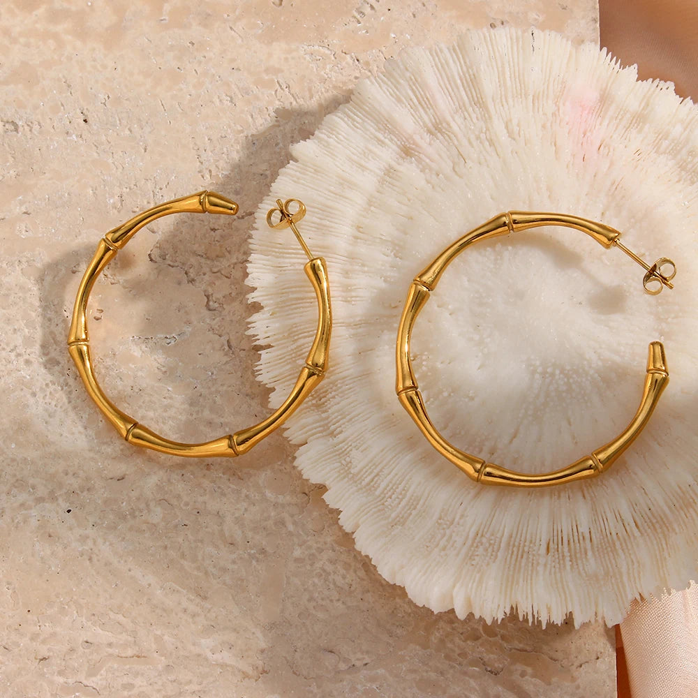 Basic Bamboo Hoop Earrings