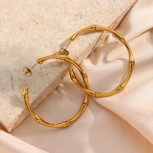 Basic Bamboo Hoop Earrings