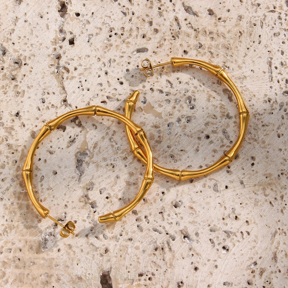 Basic Bamboo Hoop Earrings