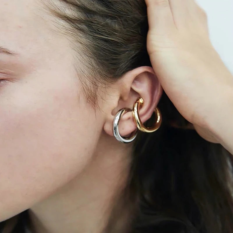 Geometric Ear Cuff Clip Earrings