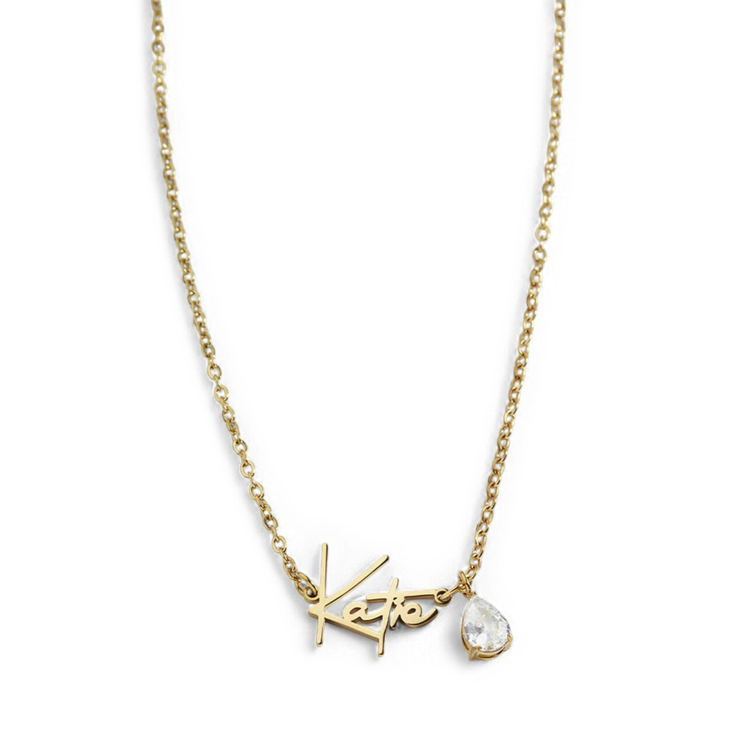 Handmade Birthstone Name Necklace