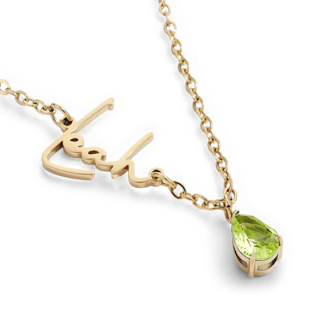 Handmade Birthstone Name Necklace