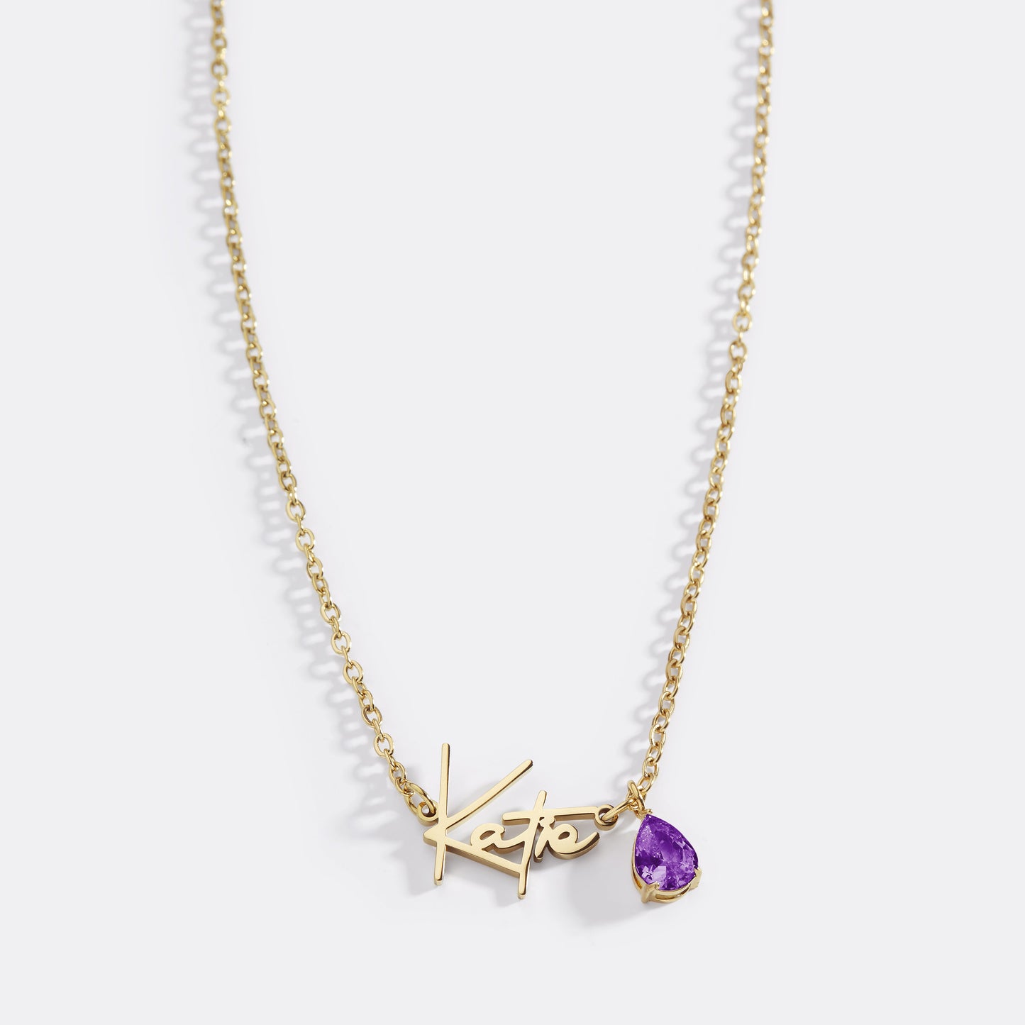 Handmade Birthstone Name Necklace