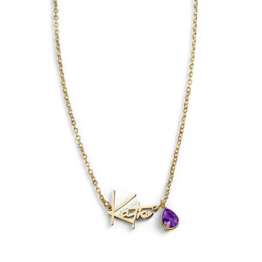 Handmade Birthstone Name Necklace