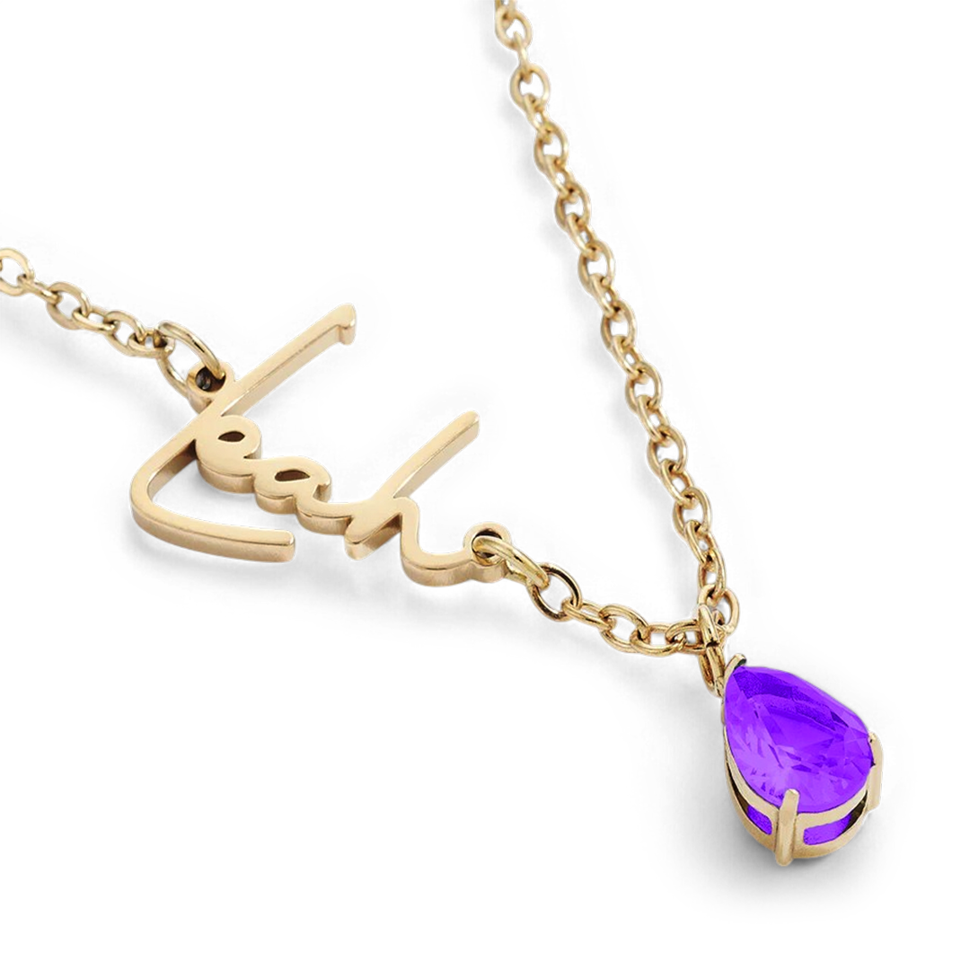 Handmade Birthstone Name Necklace