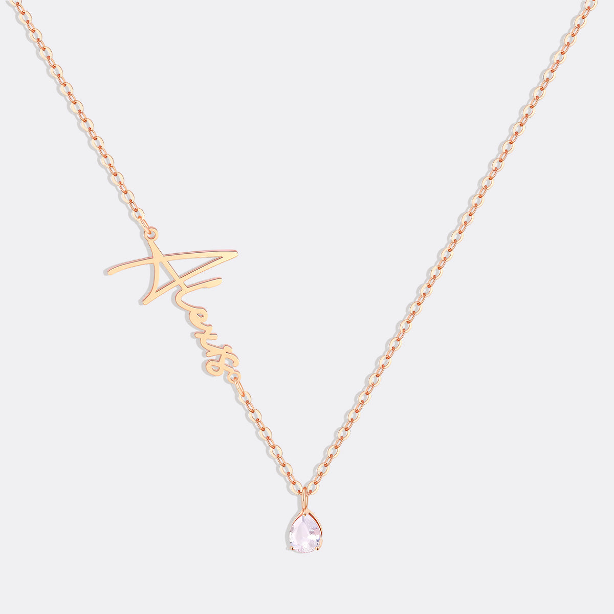 Handmade Birthstone Name Necklace