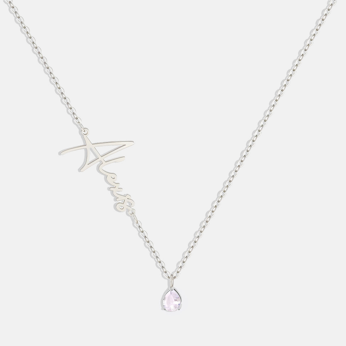 Handmade Birthstone Name Necklace