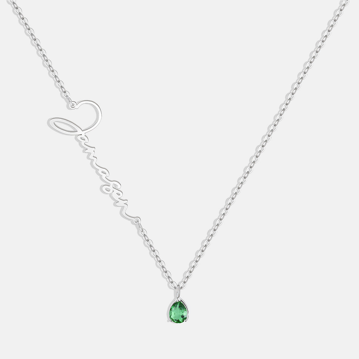 Handmade Birthstone Name Necklace