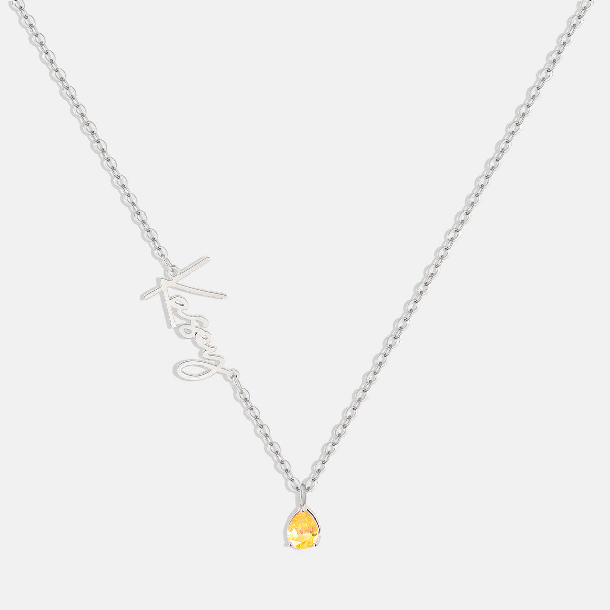 Handmade Birthstone Name Necklace