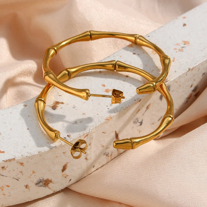 Basic Bamboo Hoop Earrings