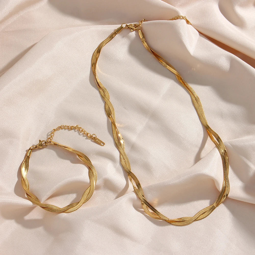 Modern Minimalist Chain Jewelry Set