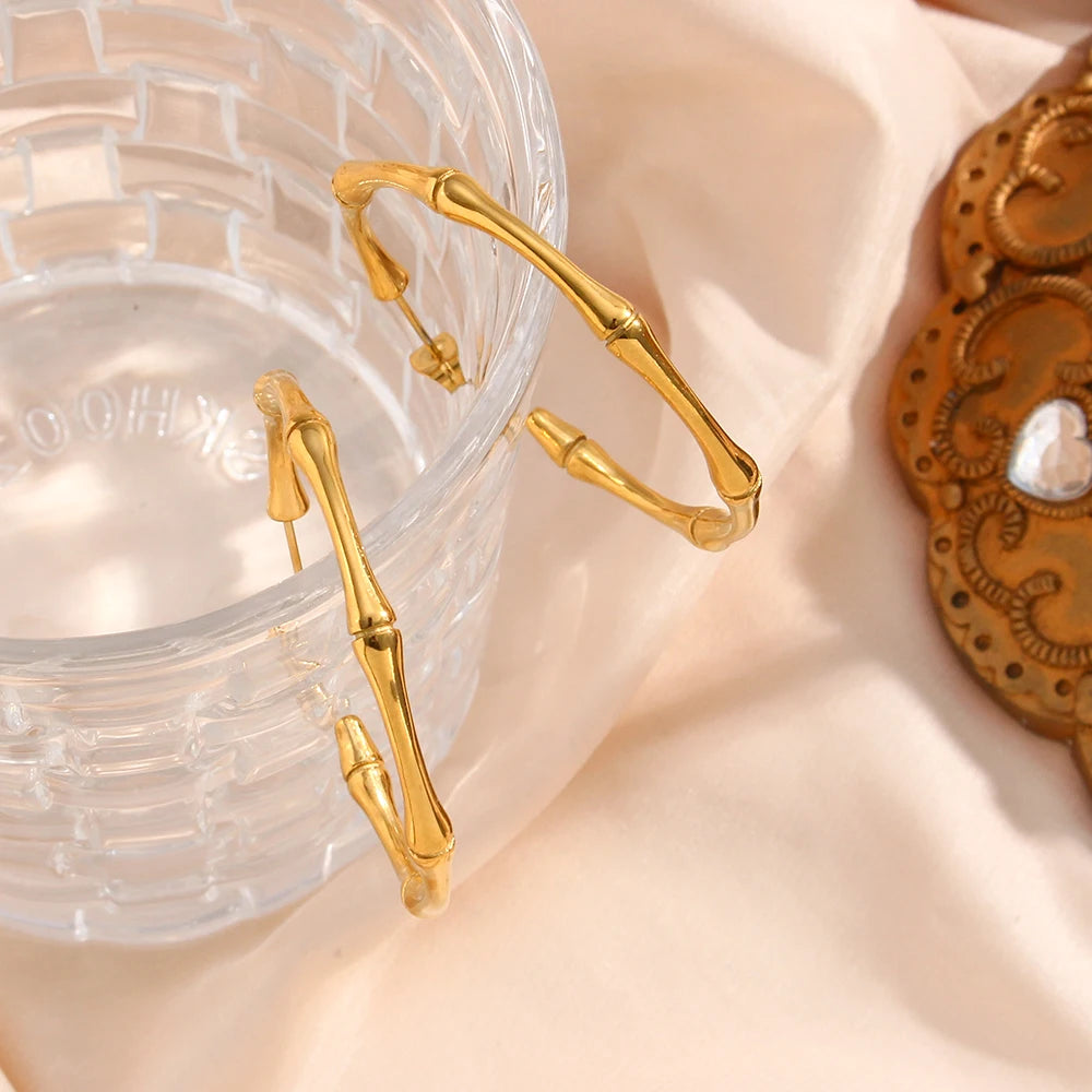 Basic Bamboo Hoop Earrings