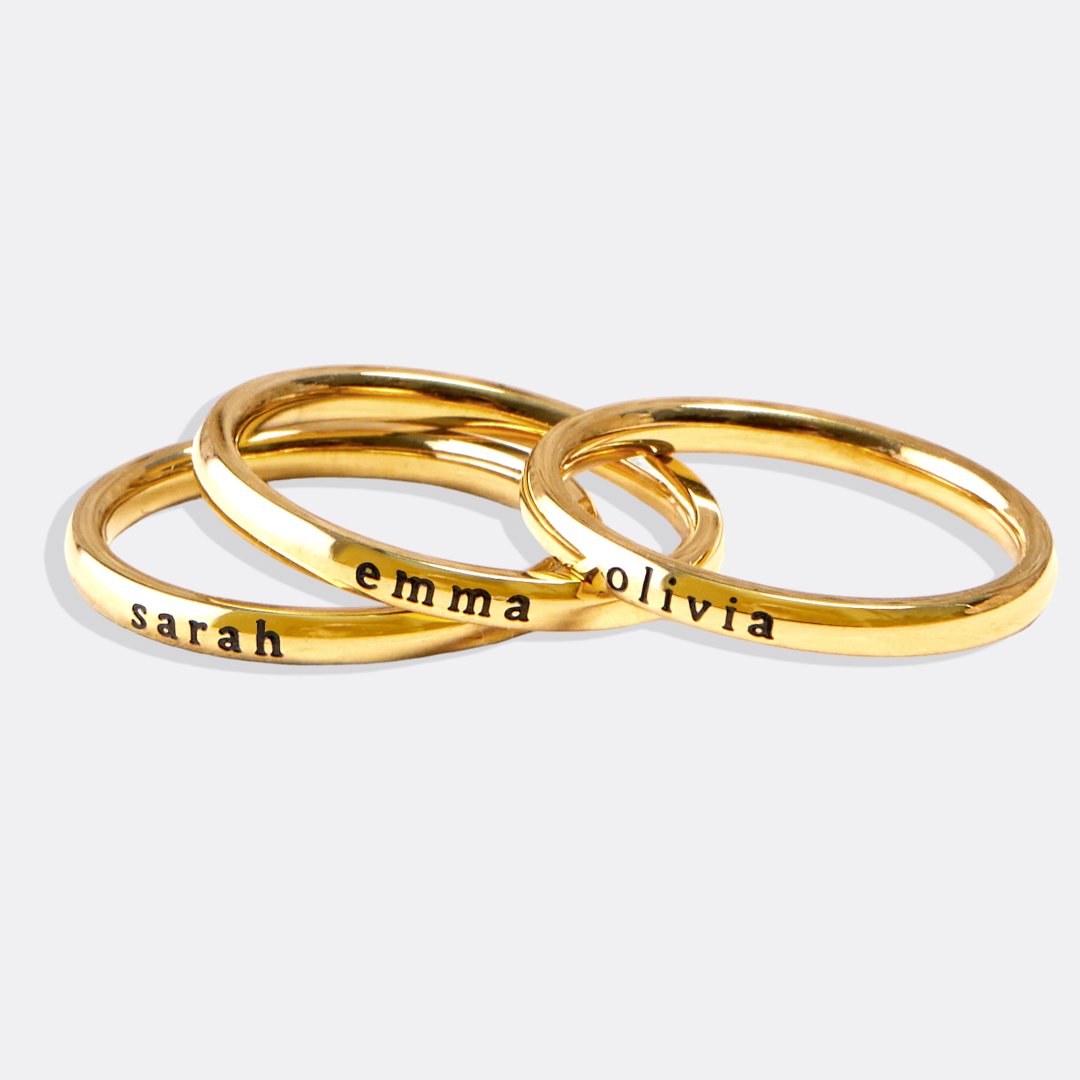 Small Stackable Name Ring