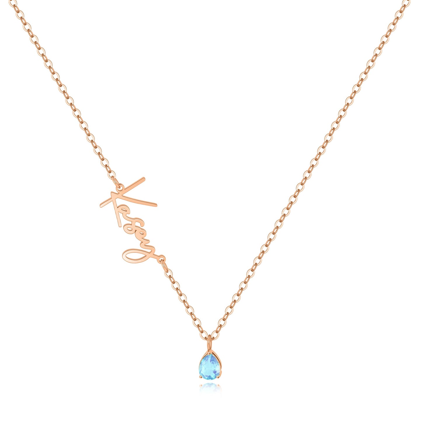 Handmade Birthstone Name Necklace