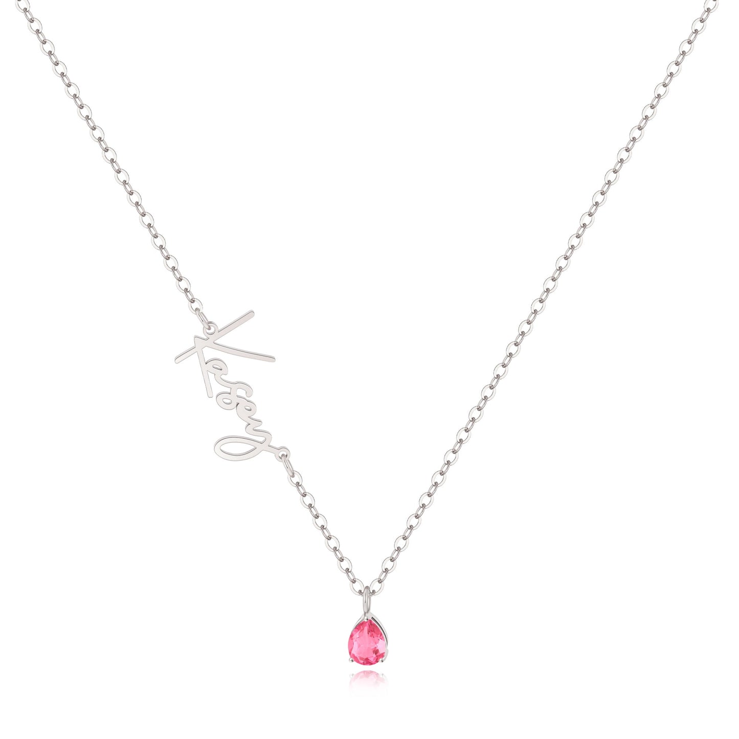 Handmade Birthstone Name Necklace