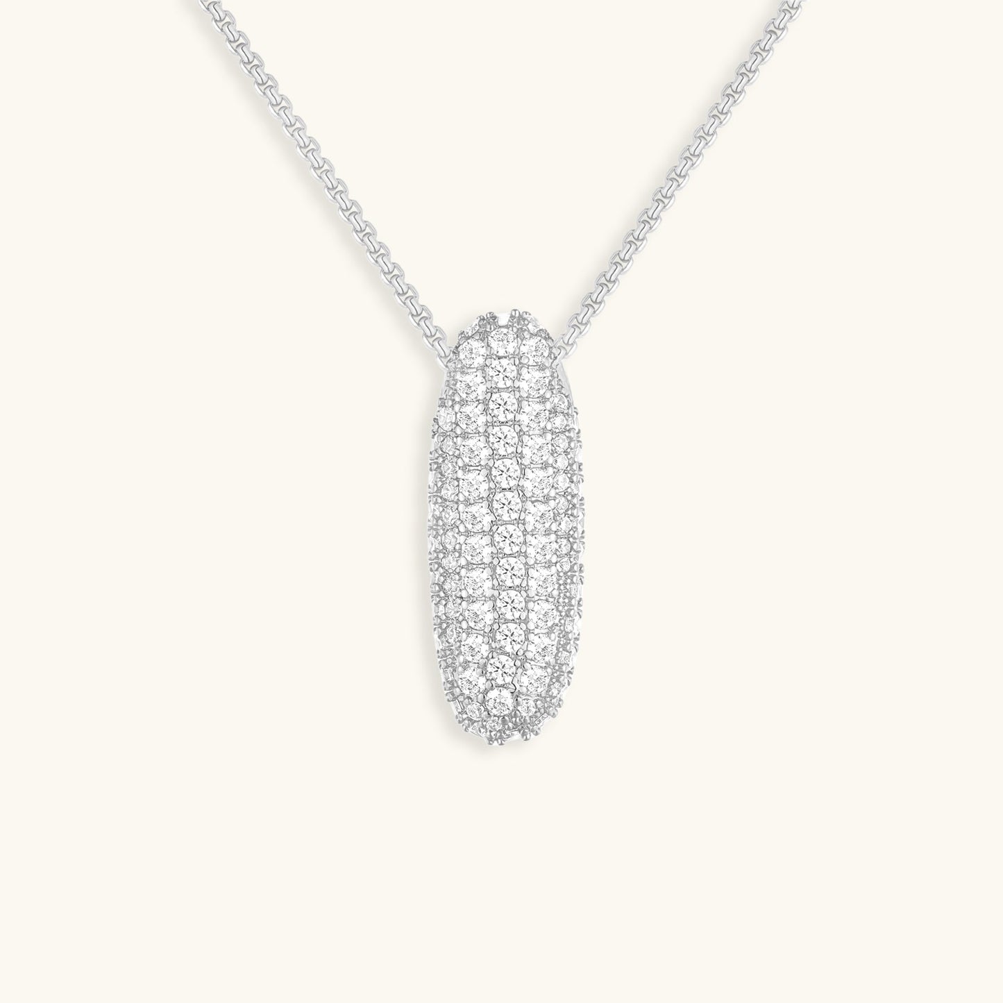 Elegant Bubble Initial Diamond Look Necklace