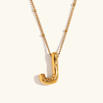 Personalized Gold Ball d'Or Initial Necklace