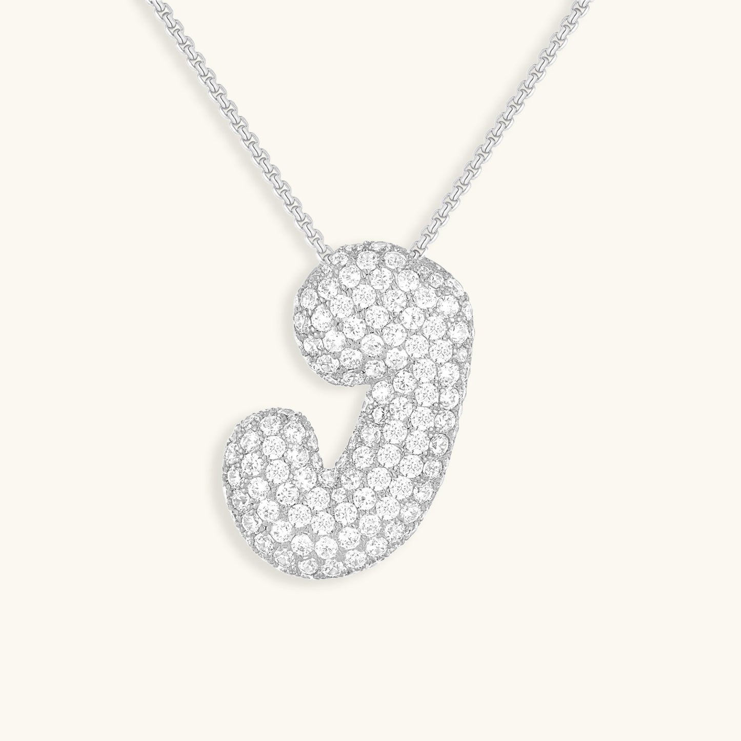 Elegant Bubble Initial Diamond Look Necklace