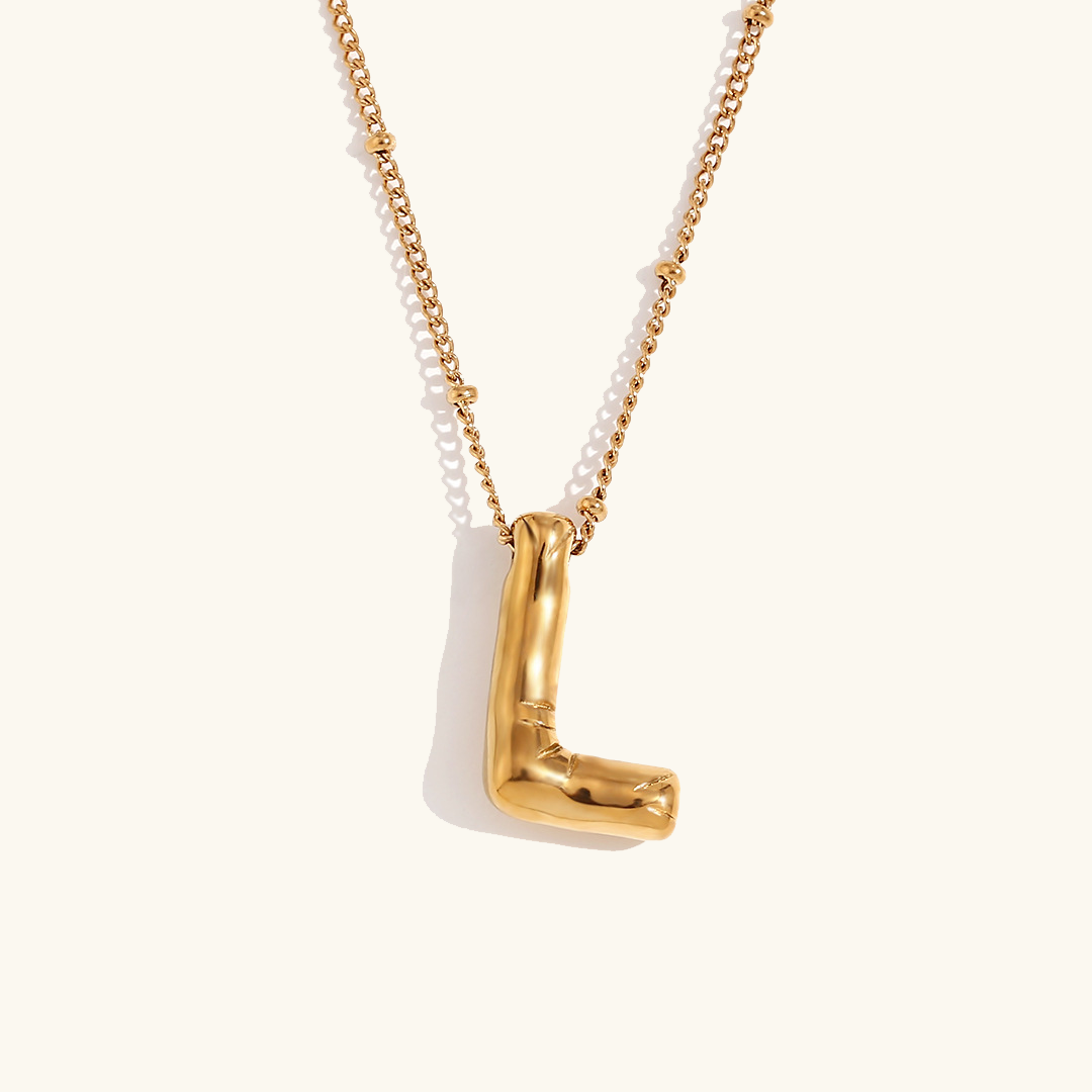 Personalized Gold Ball d'Or Initial Necklace