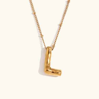 Personalized Gold Ball d'Or Initial Necklace