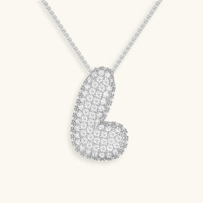 Elegant Bubble Initial Diamond Look Necklace