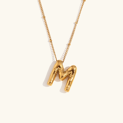 Personalized Gold Ball d'Or Initial Necklace