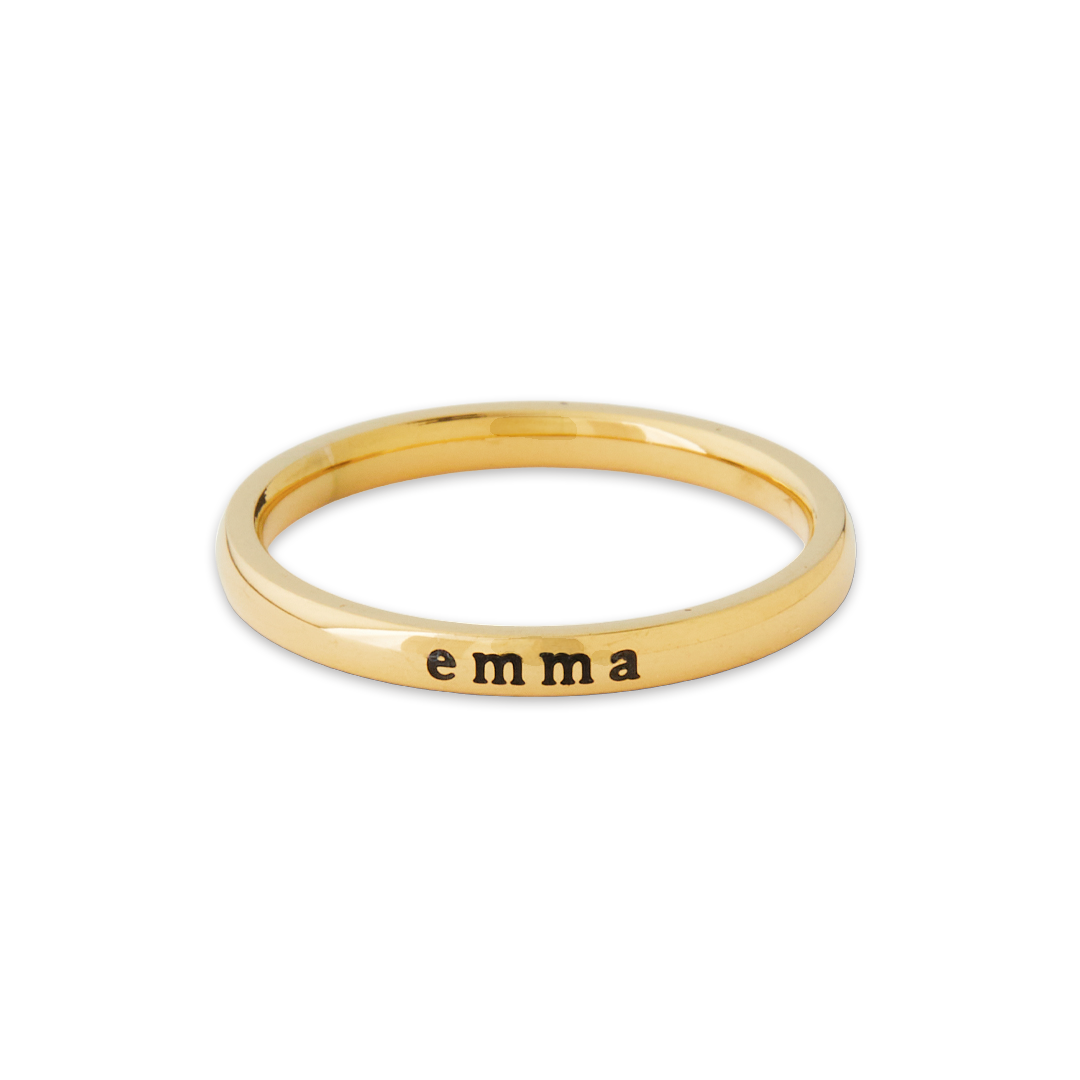 Small Stackable Name Ring