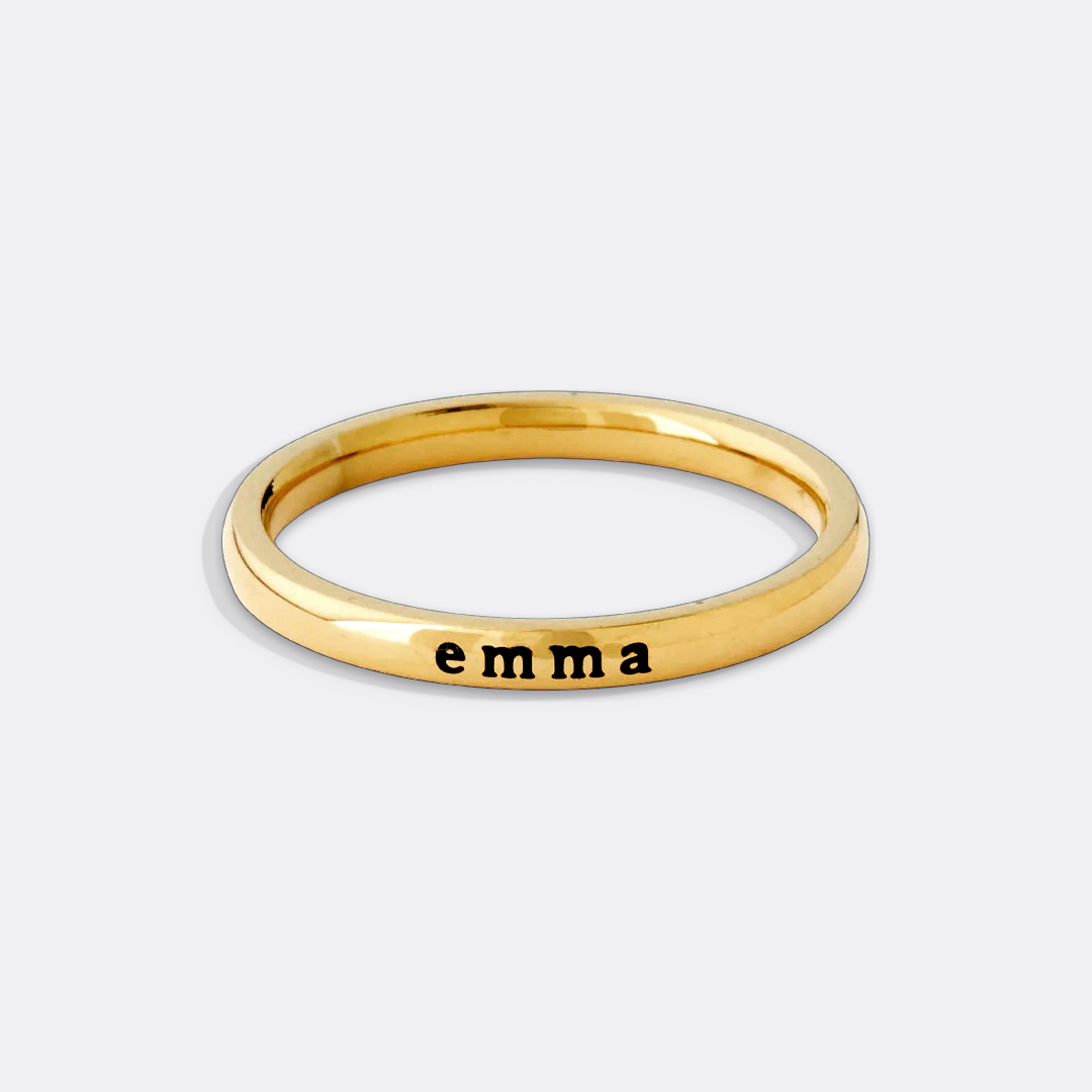 Small Stackable Name Ring