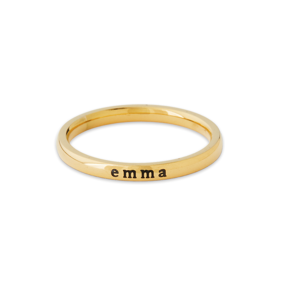 Small Stackable Name Ring