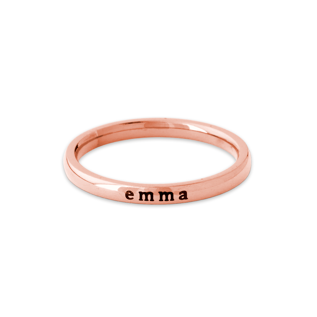 Small Stackable Name Ring
