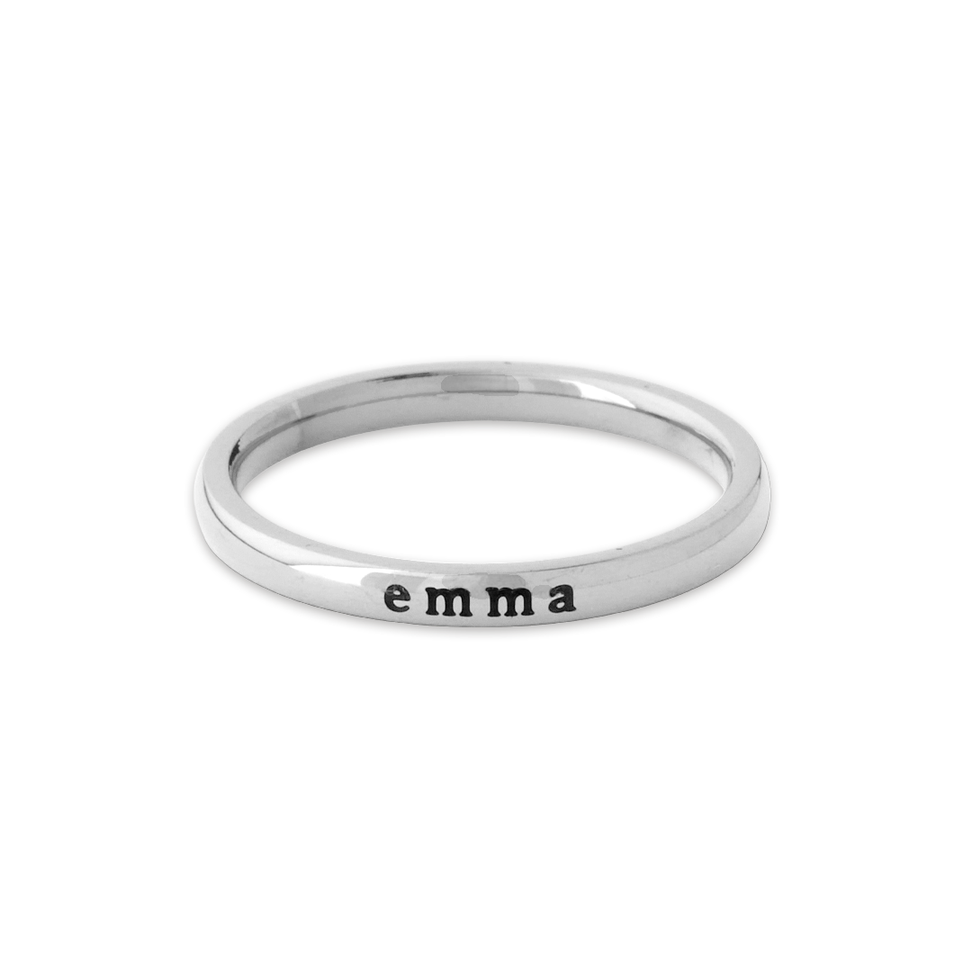 Small Stackable Name Ring