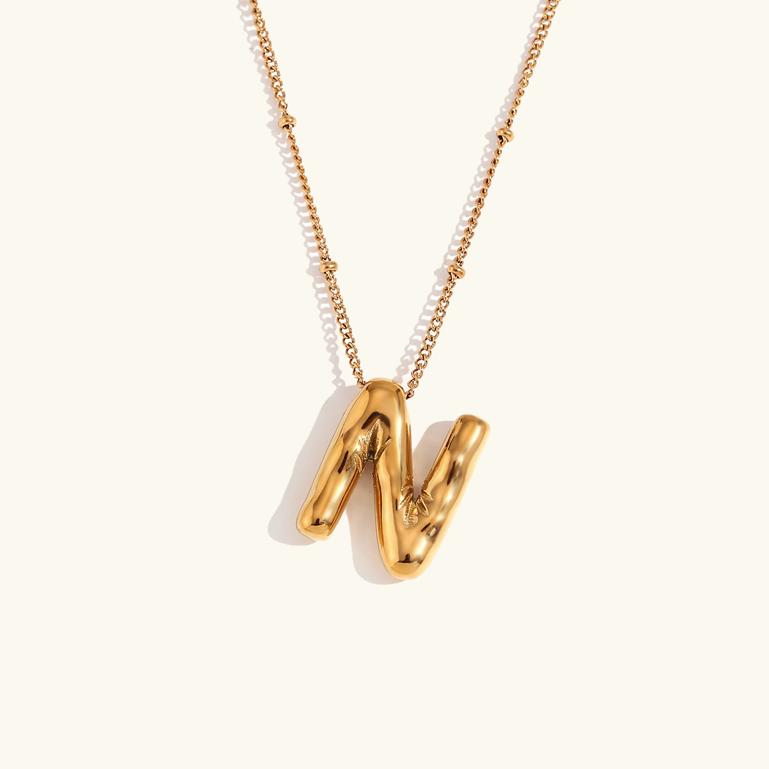 Personalized Gold Ball d'Or Initial Necklace