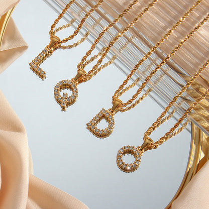 Maeve Personalized Diamond Letter Initial Necklace